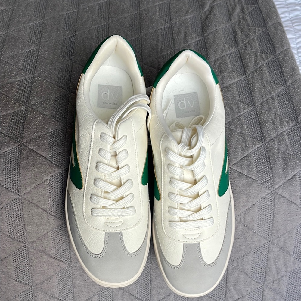 DV by Dolce Vita Green and White Retro Sneakers - Picture 3 of 5